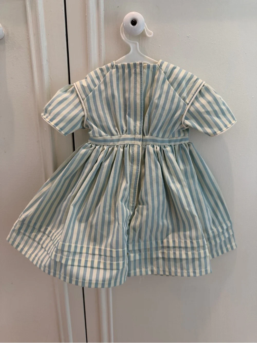 Pleasant Co Kristen’s Summer Blue & White Striped Dress with Button-Back 1994